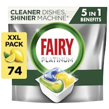Fairy Platinum All In One 74 Lemon Dishwasher Tablets 1103G